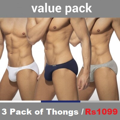 Modern Fit Pack of 3 Thongs